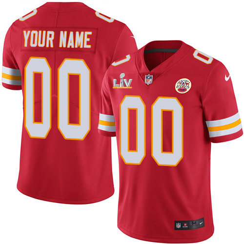 Men's Kansas City Chiefs Customized 2021 Red Super Bowl LV Limited Stitched Jersey